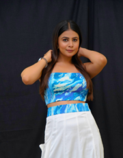 WEAVY PRINT AND RUFFLED FRILL DETALING SKIRT AND TOP